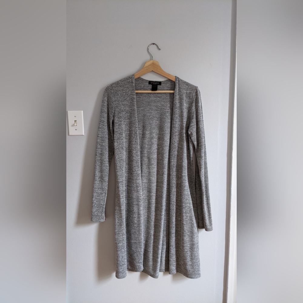 Long Melange Grey Cardigan